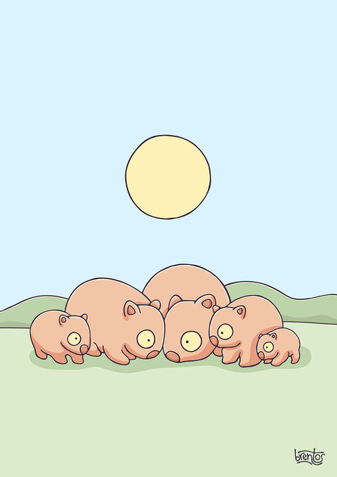 Create Your Own Wombat Family Print