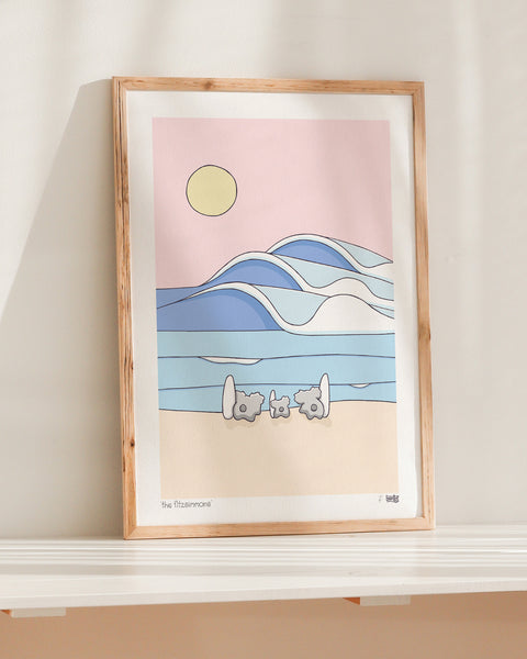 Create Your Own Surfing Koala Family Print